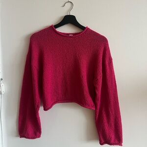 H&m pink cropped sweater